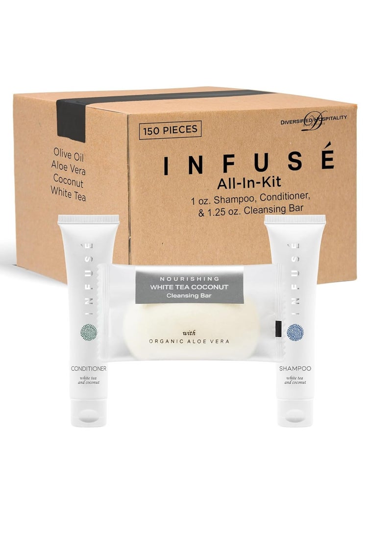 Infuse Hotel Soaps and Toiletries Bulk Set | 1-Shoppe All-In-Kit Amenities for Hotels & Airbnb | 1 oz Hotel Shampoo & Conditioner, 40 grams Bar Soap Travel Size | 150 Pieces - pzsku/Z5B05352BBC4078229CE0Z/45/_/1735893155/76119245-c2c1-4457-b476-197d80f4200d