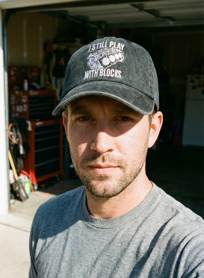 InnoBeta Mechanic Gifts for Men, I Still Play with Blocks Baseball Cap, for Auto Aircraft Mechanics - Image 2