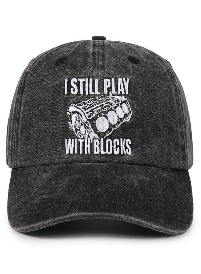 InnoBeta Mechanic Gifts for Men, I Still Play with Blocks Baseball Cap, for Auto Aircraft Mechanics - Image 1