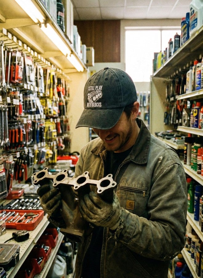 InnoBeta Mechanic Gifts for Men, I Still Play with Blocks Baseball Cap, for Auto Aircraft Mechanics - Image 4