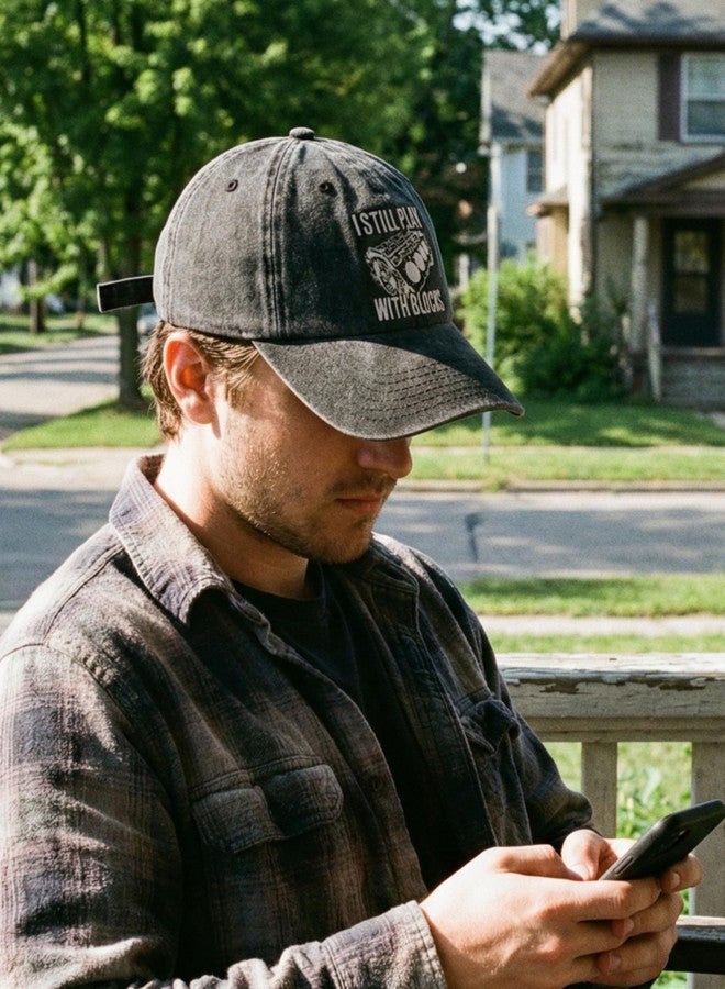 InnoBeta Mechanic Gifts for Men, I Still Play with Blocks Baseball Cap, for Auto Aircraft Mechanics - Image 3