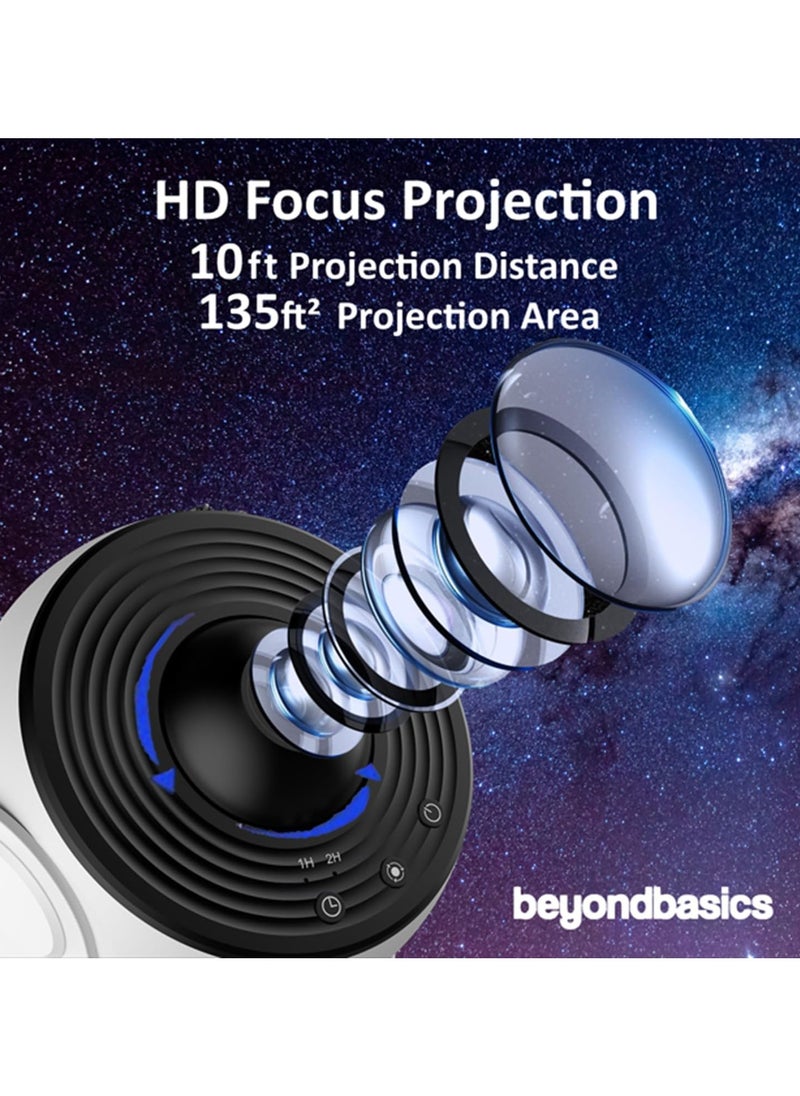 Beyond Basics - Beyond Basics Galaxy Projector 360 Adjustable 4K Replaceable 12 Discs Home Planetarium Aesthetic LED Projector Starry Projector Ideal Birthday Gift Planet Preasentation For Kids (White). - Image 1