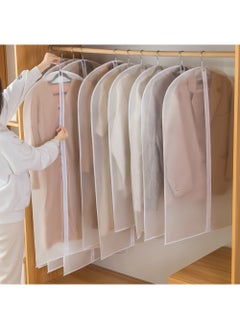 Generic 5 Pack Hanging Garment Bags Dustproof Clothes Cover with Zipper Long Plastic Storage Cover Breathable Thicken Suit Dust Cover Sealed Clothes Protector for Dress Gowns Coats Sweater（60CM*100CM）  - Image 1