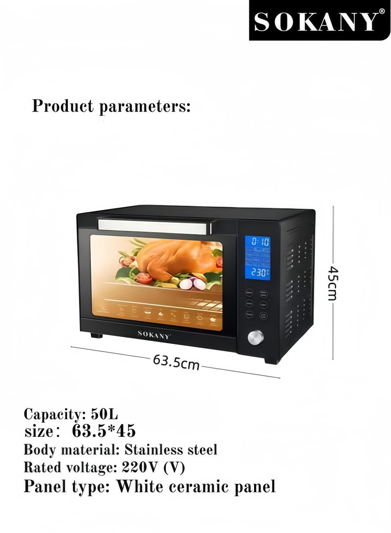 سوكاني فرن كهربائي ذكي منزلي، SOKANY، متعدد الوظائف، تحكم دقيق في درجة الحرارة، سهل لخبز أشهى المأكولات. قابس: معيار أوروبي - Image 2