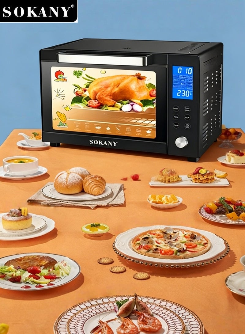 سوكاني فرن كهربائي ذكي منزلي، SOKANY، متعدد الوظائف، تحكم دقيق في درجة الحرارة، سهل لخبز أشهى المأكولات. قابس: معيار أوروبي - Image 3