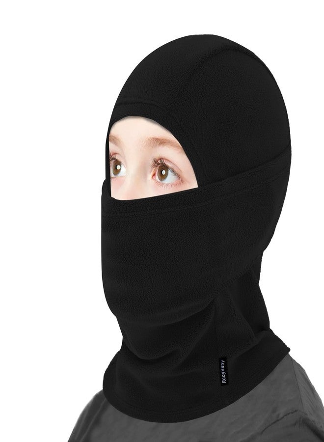 rooyvany Kids Fleece Balaclava Ski Mask for Boys Girls, Thermal Lightweight Windproof Face Mask for Winter Activities (Black) - Image 1