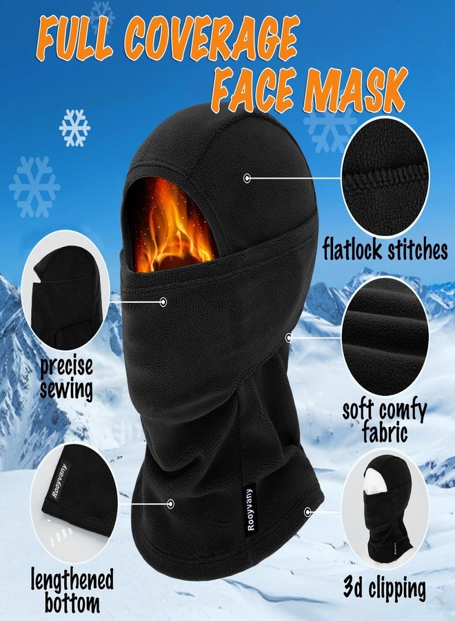 rooyvany Kids Fleece Balaclava Ski Mask for Boys Girls, Thermal Lightweight Windproof Face Mask for Winter Activities (Black) - Image 3
