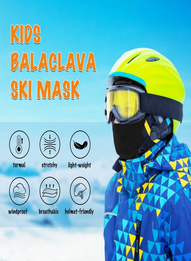 rooyvany Kids Fleece Balaclava Ski Mask for Boys Girls, Thermal Lightweight Windproof Face Mask for Winter Activities (Black) - Image 2