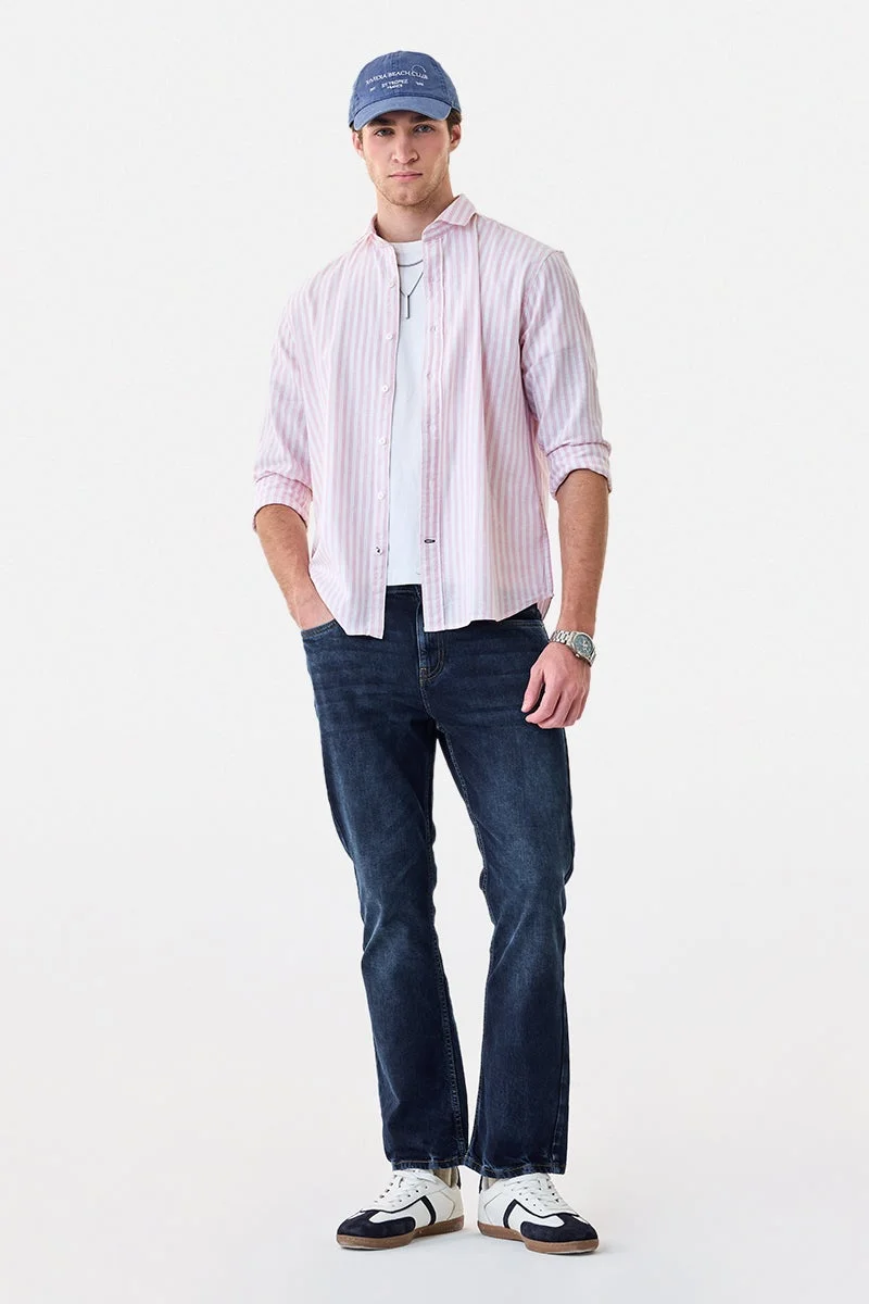 SNITCH Linen Blend Stripes Regular Fit Shirt