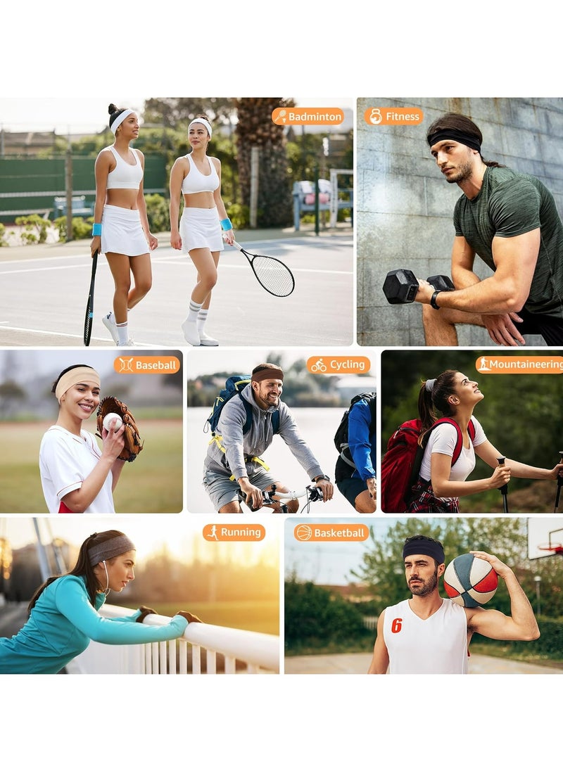 Fanski 7 PCS Non Slip Fashion Sports Hair Bands for Women's Hair,  Sports Headband for Running Yoga Daily Workout  - Image 4