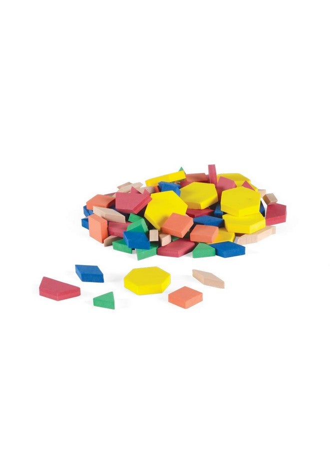 hand2mind hand2mind Foam Pattern Blocks, Foam Shapes, Geometric Shapes for Kids, Pattern Play, Toddler Pattern Blocks, Shapes for Kindergarten, 3D Shapes Manipulatives, Sorting Math (Set of 100) - Image 2