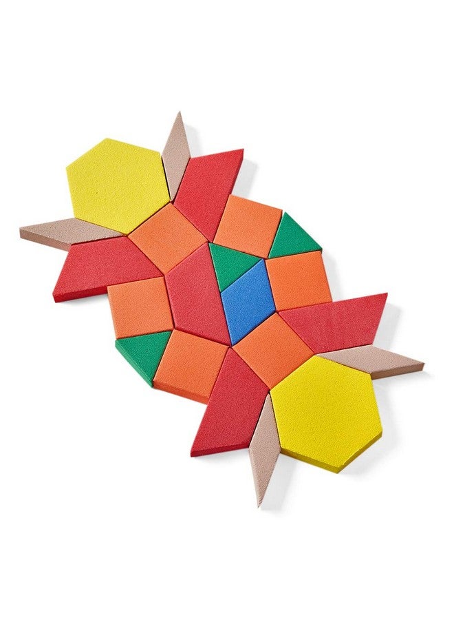 hand2mind hand2mind Foam Pattern Blocks, Foam Shapes, Geometric Shapes for Kids, Pattern Play, Toddler Pattern Blocks, Shapes for Kindergarten, 3D Shapes Manipulatives, Sorting Math (Set of 100) - Image 5