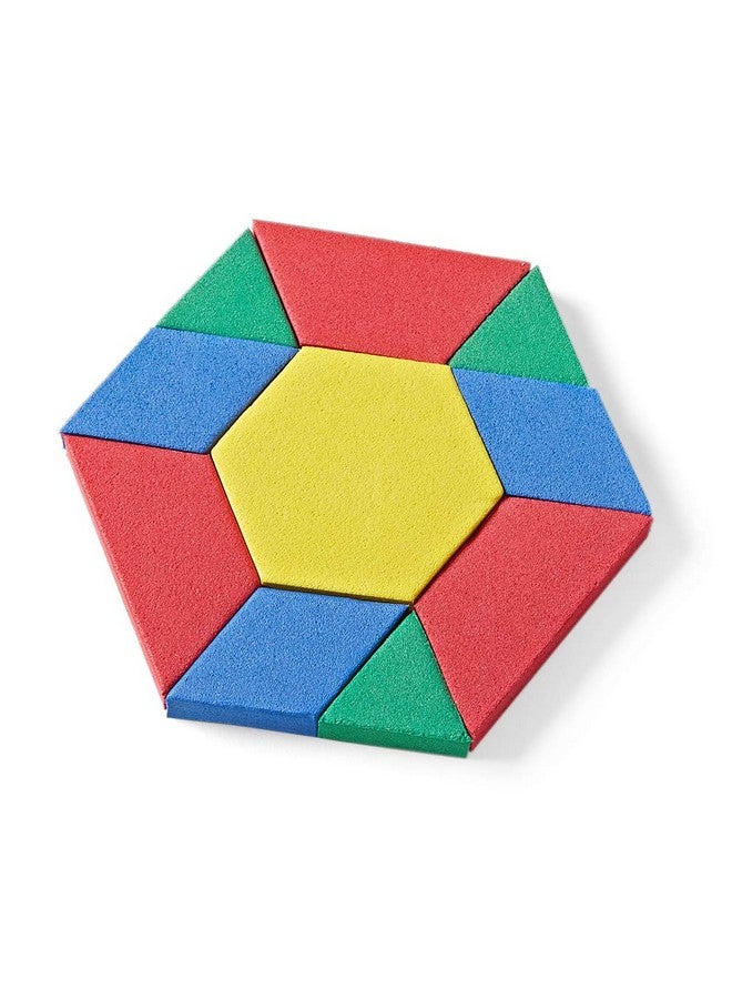 hand2mind hand2mind Foam Pattern Blocks, Foam Shapes, Geometric Shapes for Kids, Pattern Play, Toddler Pattern Blocks, Shapes for Kindergarten, 3D Shapes Manipulatives, Sorting Math (Set of 100) - Image 4