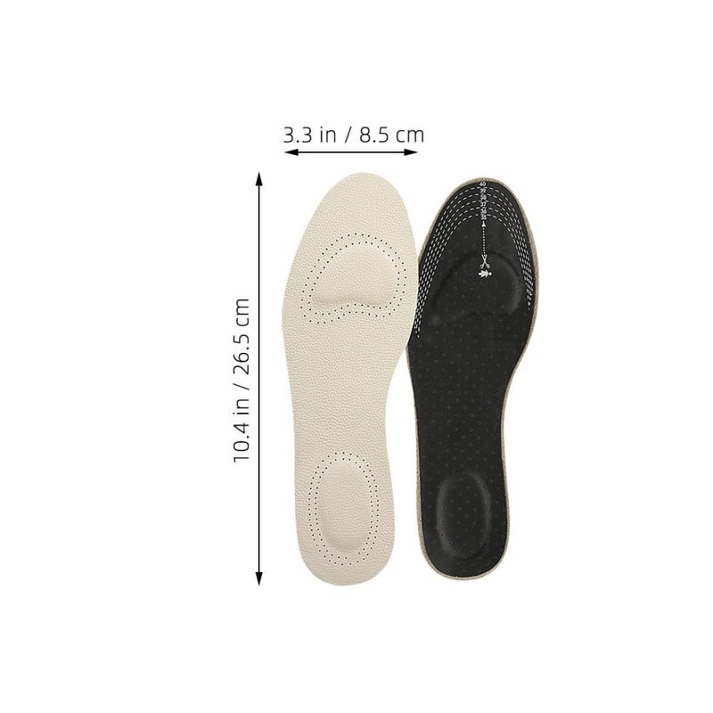 Thickened Latex Leather Insoles For Men Women Shock Absorption Anti Slip Breathable - Image 3