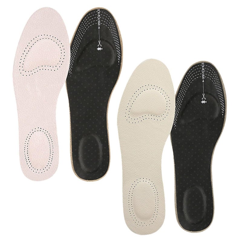 Thickened Latex Leather Insoles For Men Women Shock Absorption Anti Slip Breathable - Image 2