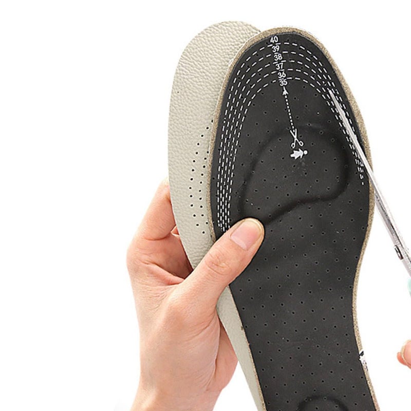Thickened Latex Leather Insoles For Men Women Shock Absorption Anti Slip Breathable - Image 5