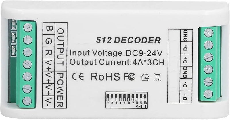 3 Channels RGB DMX512 LED Strip Controller Constant Voltage 9 24V IP44 For Stage Wall Bar - Image 1