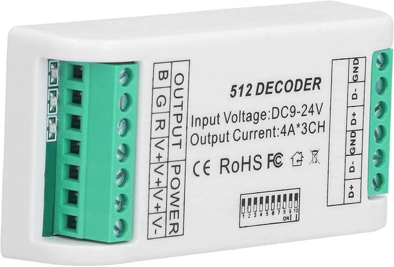 3 Channels RGB DMX512 LED Strip Controller Constant Voltage 9 24V IP44 For Stage Wall Bar - Image 2