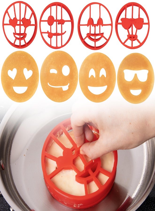 جود كوكنغ قوالب فطائر مرخصة رسميًا للأطفال والكبار - عبوة من 4 أشكال وجوه مبتسمة - قوالب سيليكون قابلة لإعادة الاستخدام لتزيين الفطائر - أضف لمسة مرحة إلى فطورك مع حلقات البيض - هدية مثالية لعيد الميلاد - Image 5