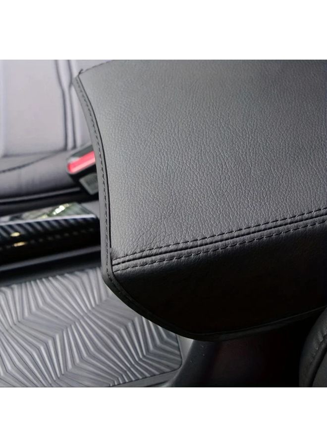 Universal Car Armrest Cover For CRV Center Console Box Protector Black Faux Leather - Image 4