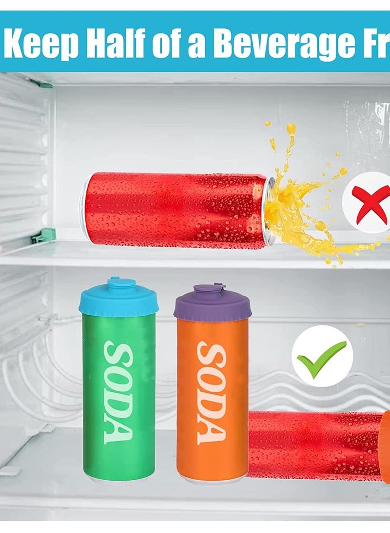 6-Pack Reusable Silicone Soda Can Lids, Spill-Proof Can Covers for Standard Size Cans of Soda, Beer, Energy Drinks, Juice, and More, Keeps Beverages Fizzy, Food Grade Can Tops - Image 5