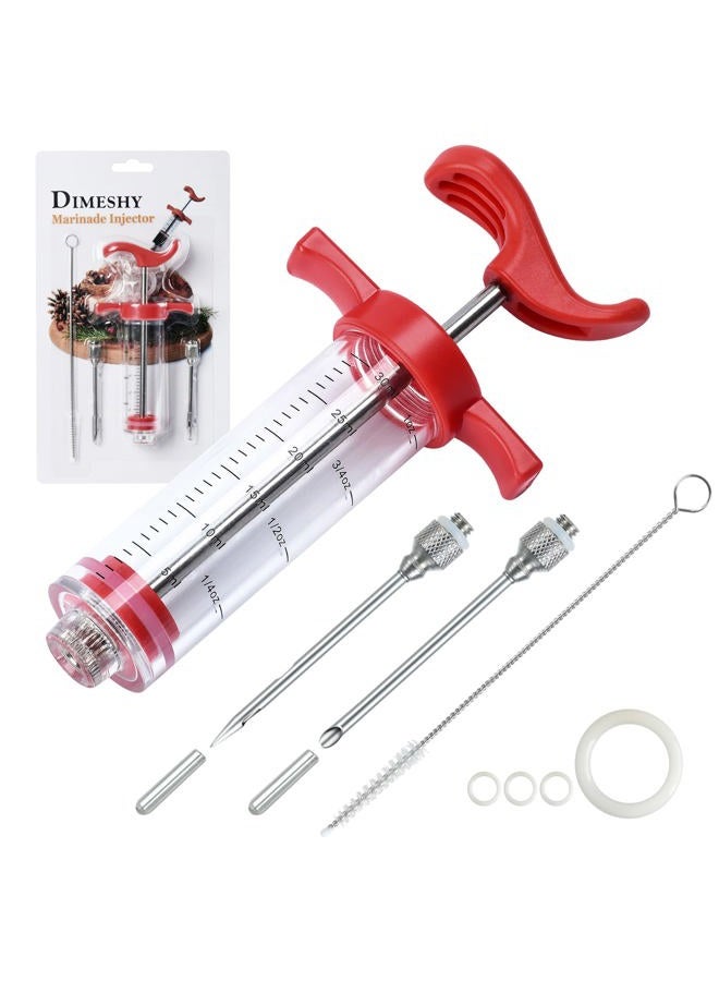 DIMESHY Meat Injector, Plastic Marinade Turkey Injector with 1-oz Capacity 2pcs stainless steel needles - Image 3