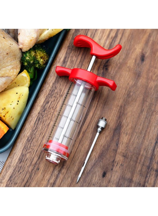 DIMESHY Meat Injector, Plastic Marinade Turkey Injector with 1-oz Capacity 2pcs stainless steel needles - Image 2