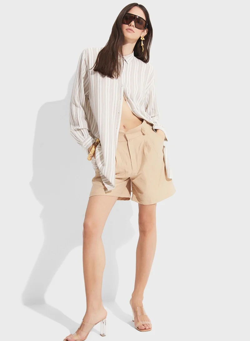 جون Striped Button Down Shirt