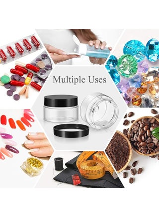 جرار كريمات تجميل، عبوة من 6 قطع، حاويات بلاستيكية صغيرة للتخزين مع أغطية للكريمات/المستحضرات - view 5