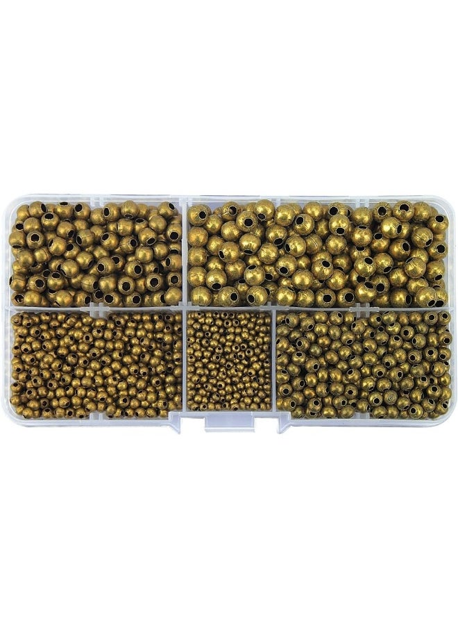 LolliBeads LolliBeads (R) Antiqued Bronze Smooth Round Metal Beads Assorted Size Jumbo Pack 2100 pcs  - Image 2