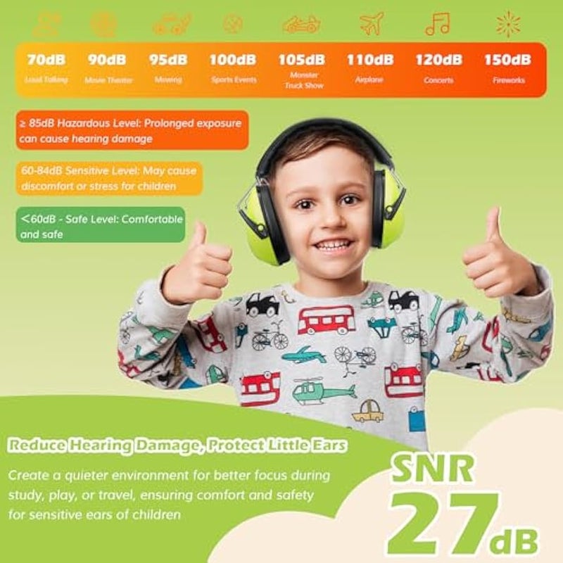 Noise Cancelling Headphones for Kids Toddler, SNR 27dB Noise Reduction Ear Muffs, Kids Ear Protection for Fireworks Autism, Sensory Headphones for Autistic Kids - Image 4