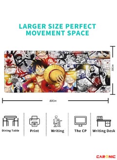 CARONIC Large Gaming Mouse Pad with Superior Micro Weave Cloth Extended Desk Mousepad with Stitched Edges Non-Slip Base Water Resist Keyboard Pad For Gamer And Office Home Anemi 2  - Image 5
