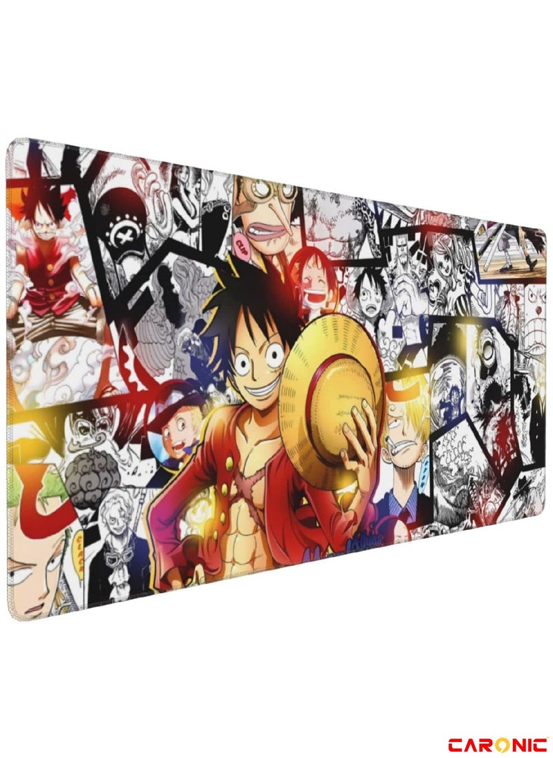 CARONIC - Large Gaming Mouse Pad with Superior Micro Weave Cloth Extended Desk Mousepad with Stitched Edges Non-Slip Base Water Resist Keyboard Pad For Gamer And Office Home Anemi 2 - Image 1