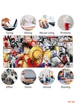 CARONIC Large Gaming Mouse Pad with Superior Micro Weave Cloth Extended Desk Mousepad with Stitched Edges Non-Slip Base Water Resist Keyboard Pad For Gamer And Office Home Anemi 2  - Image 3