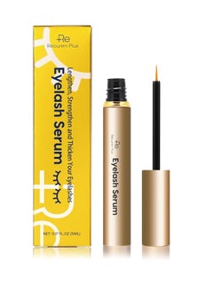 Recuren Plus Recuren Plus Premium Eyelash Growth Serum: Advanced Vegan Formula for Longer Thicker Lashes – Natural Safe Ingredients in 5ML (Champagne Gold)  - Image 1
