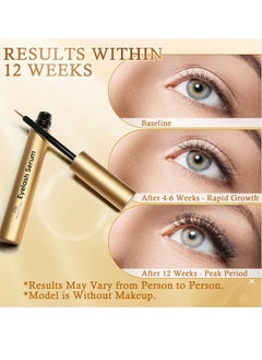 Recuren Plus Recuren Plus Premium Eyelash Growth Serum: Advanced Vegan Formula for Longer Thicker Lashes – Natural Safe Ingredients in 5ML (Champagne Gold)  - Image 3