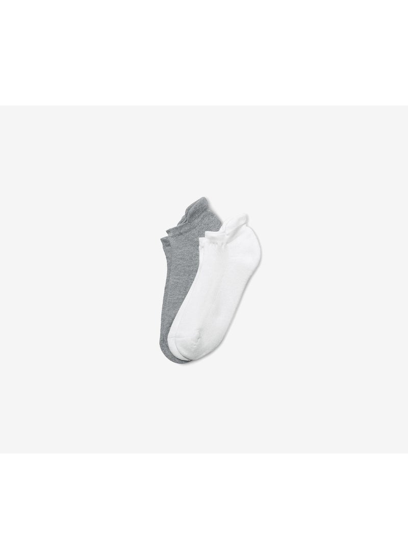 Tchibo - Women 2 Pairs Functional Short Socks, White and Grey - Image 1