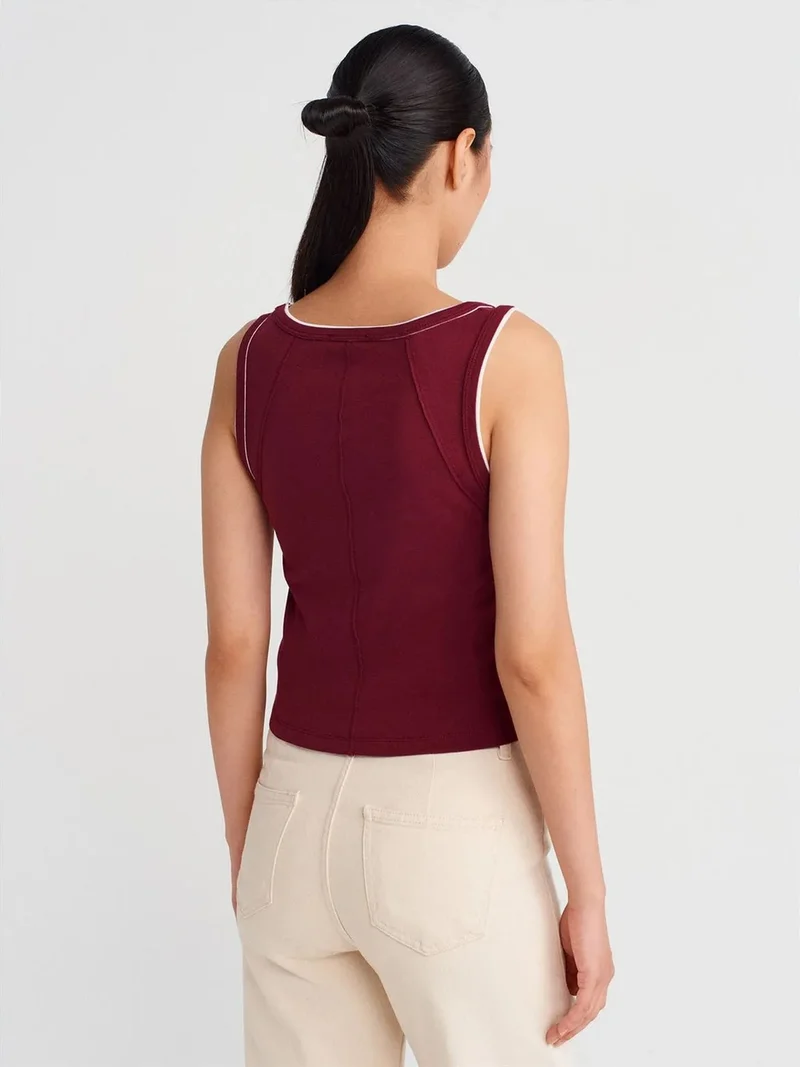 ديلفين Dilvin Women's Ribbed Cotton Cami Blouse