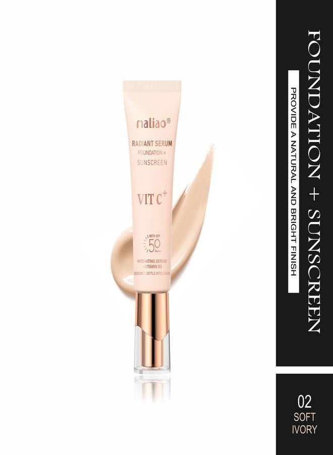 Maliao Foundation + Sunscreen - Natural Bright Finish for Radiant Skin (02) - Image 2