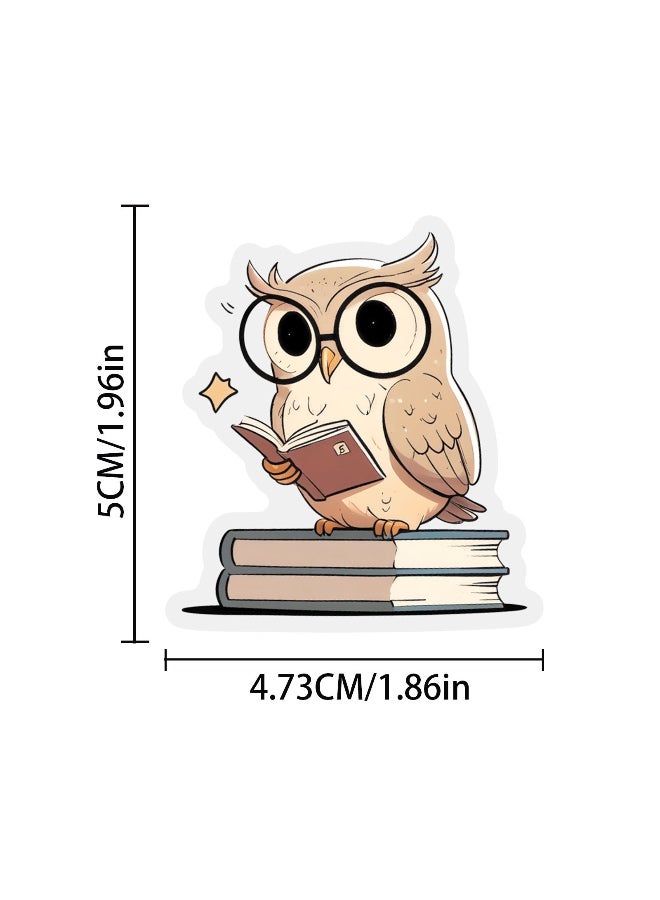 50 Pcs Reading Theme PET Transparent Stickers Scrapbook Aesthetic Stickers for Laptop Journaling Scrapbook Supplies and Ephemera - Image 3