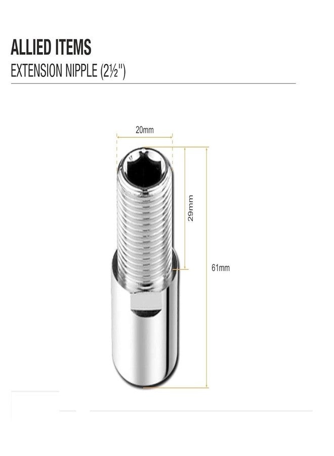 KURIC SS 2.5 Inch Extension Nipple for Pipe Fittings/Water Tap Extension/Tap Extender for Kitchen Sink (Pack of 6)- Silver (Thread Size 25 mm) - Image 3