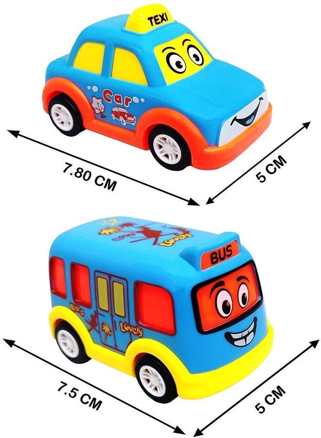 Mummy Please Kids Cartoon Vehicle Toys Set, Pieces, Colourful Educational Push Cars with Bus, Taxi, Truck, Aeroplane (Pack of 5 Unbreakable Toys) - Image 2