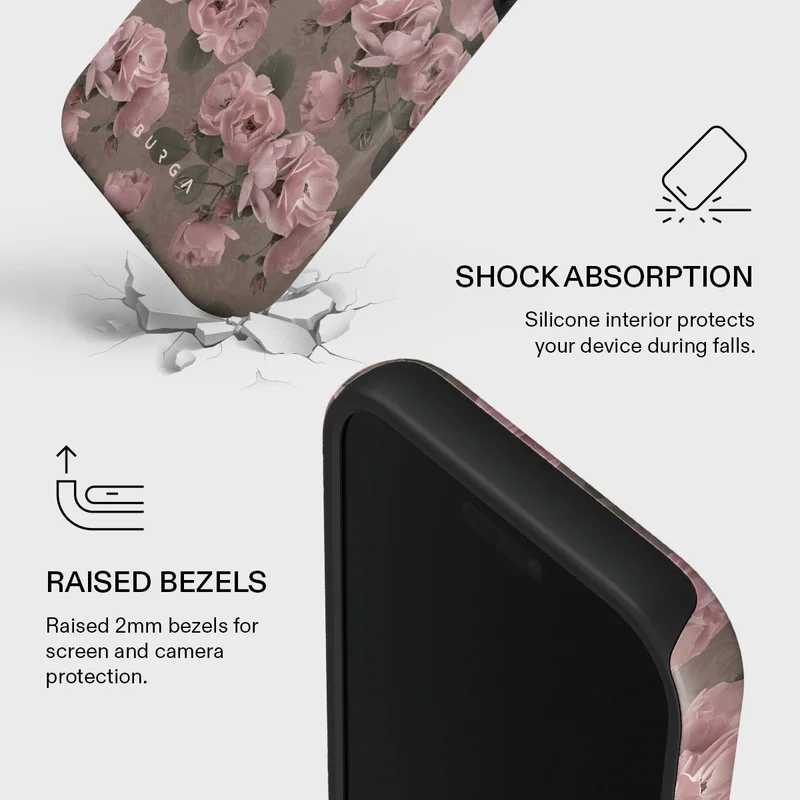 BURGA iPhone 17 Pro Vintage Glamour Premium Case Compatible with Hybrid Dual-Layer Hard Shell + Silicone Protection - Scratch-Resistant Shockproof Mobile Cover