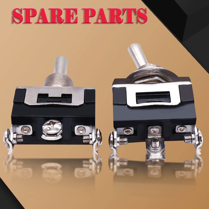 Twidec /3Pcs Heavy Duty Rocker Toggle Switch 16A 250V AC SPDT 3 Position 3 Pin ON/Off/ON Switch with Metal Bat Waterproof Boot Cap Cover Ten-1122-B103 - Image 4