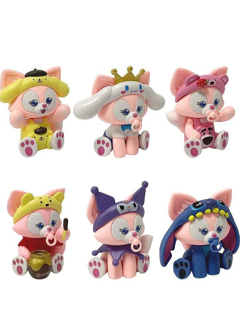 general 6 Piece Linabelle Set - Cartoon Dolls, Kids Birthday Party Cake Figurines, Kids Tabletop Decorations & Gifts - Image 3
