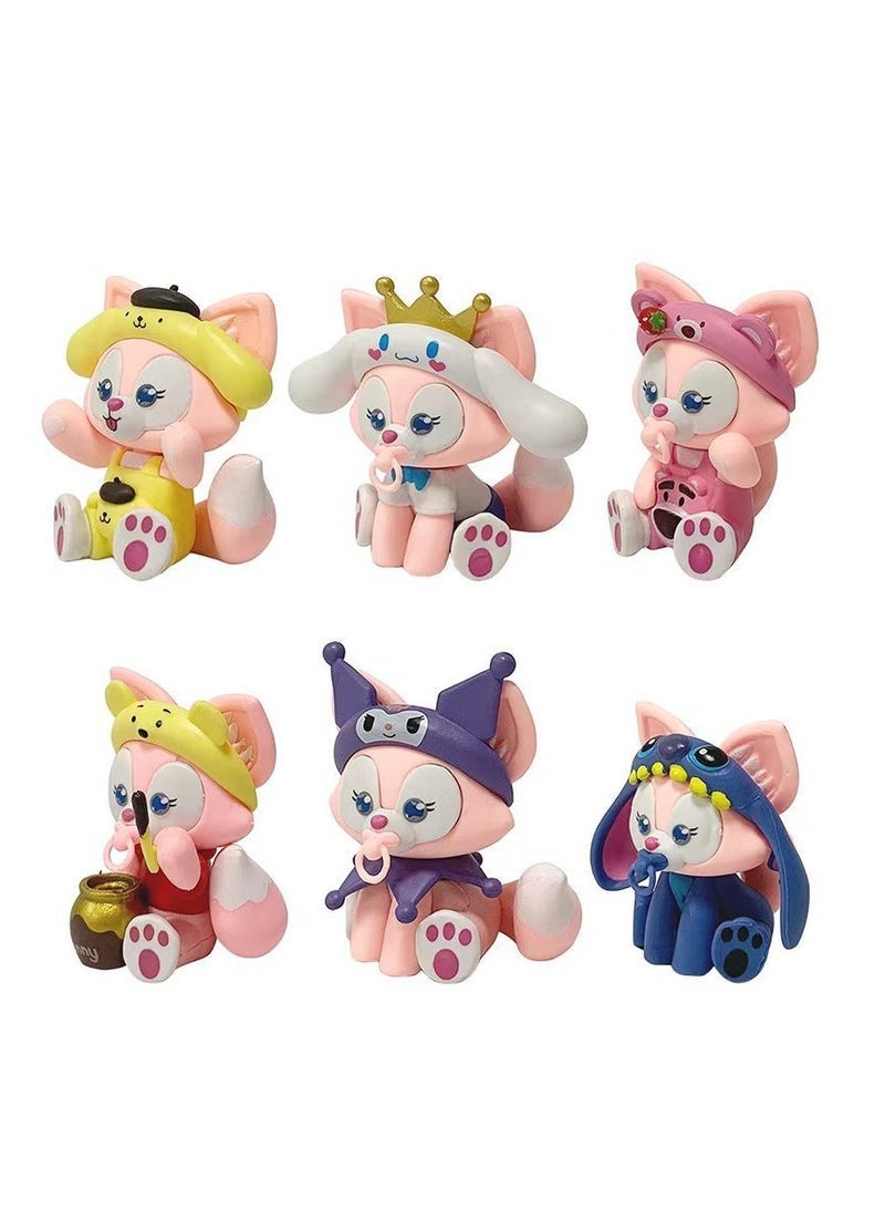 general 6 Piece Linabelle Set - Cartoon Dolls, Kids Birthday Party Cake Figurines, Kids Tabletop Decorations & Gifts - Image 2