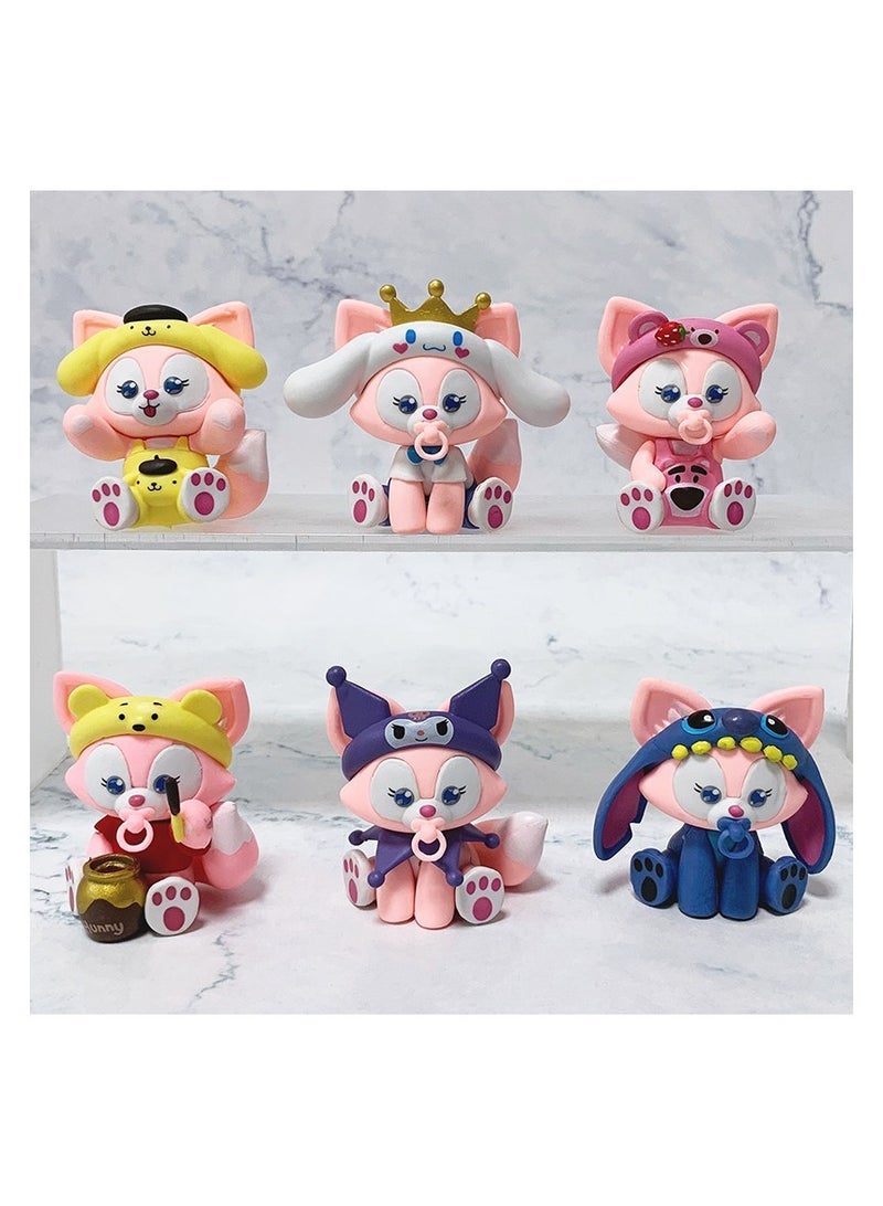 general 6 Piece Linabelle Set - Cartoon Dolls, Kids Birthday Party Cake Figurines, Kids Tabletop Decorations & Gifts - Image 1