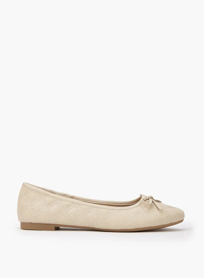 Bow Accent Slip-On Ballerina Shoes