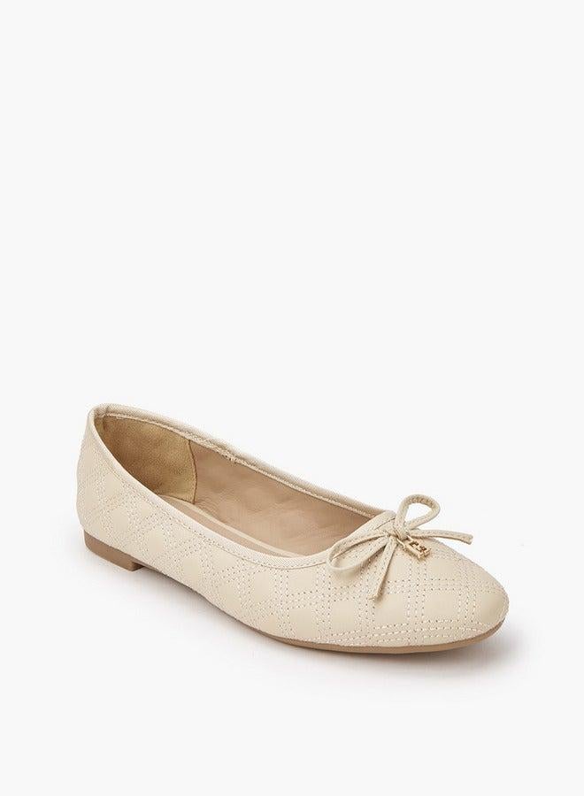 Flora Bella By Shoexpress Bow Accent Slip-On Ballerina Shoes - Image 1