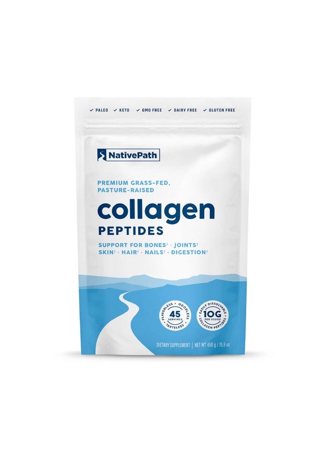 NativePath NativePath Collagen Peptides Protein - Hydrolyzed Type 1 & 3 Collagen Powder for Skin, Hair, Nails - 15.9 oz (45 Servings)  - Image 1